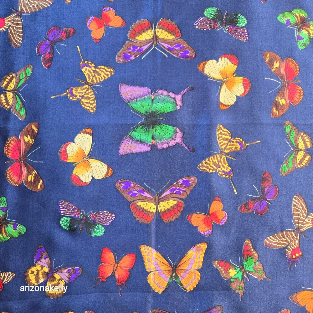 Silk Scarf Butterflies Hand-Rolled Butterfly - Picture 6 of 13
